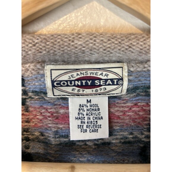 Country Seat M Wool Mohair Sweater Pullover Applique Floral Embroidered Vintage - Picture 4 of 4